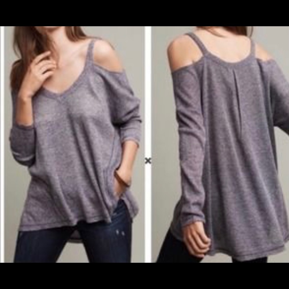 Deletta cold shoulder knit sweater